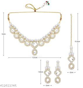 Necklace Set With Mangtika And Earrings