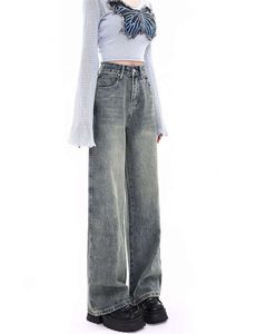 Blue straight leg women jeans