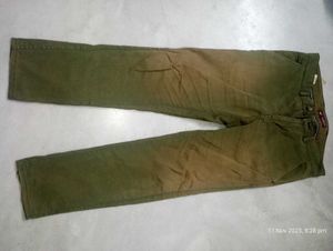 Olive Green Casual Pants