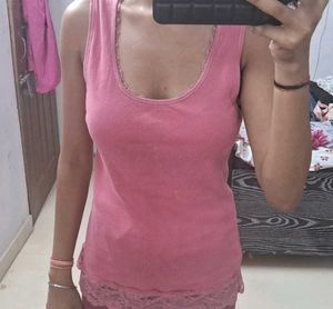 Pink Lacey Top