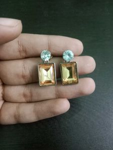 Stylish Gemstone Drop Earrings