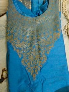 Blue &amp; Silver Embellished Kurti