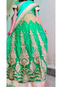 Mehendi Lehenga /Muslim Bride Saree With Blouse