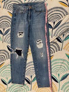 2 Pair Of Ripped Wide Leg And Straight Jeans