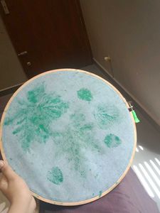 Handmade Leaf Print Embroidery Hoop