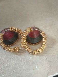 Unique Gold &amp; Red Paper Earrings