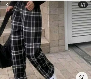 Plaid Wide Leg Pants