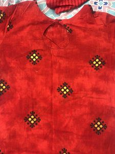 Red Printed Kurta