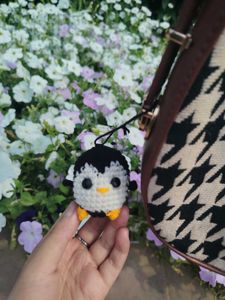Crochet Penguin Bag Charm