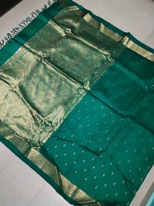 Green Pure Kanchi Pattu Saree 💚