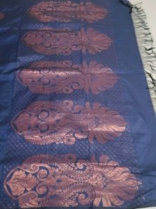 Navy Blue border less Saree