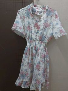 Floral Print Korean Dress