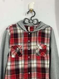 Hooded Plaid Flannel Shirt