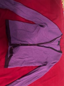 Purple Cardigan Sweater