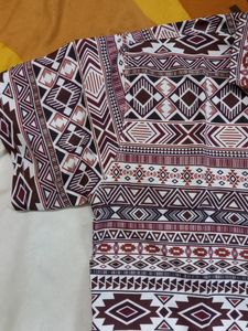 FLORAL PRINT HALF SLEEVE 42 CMS SILKY SHRT.I