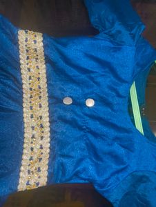 Arabic Gown Elegant Blue Ethnic Dress