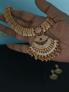 Rajwadi Neckset With Earrings Heavy Look Lytweight