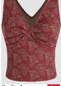 Floral Twist Front Top