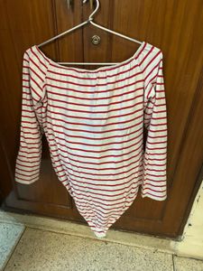 Striped Off-Shoulder Body Suit