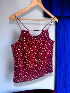 Vibe red and white spaghetti strap Top