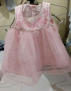 Hopscotch Pink Cute Frock For Baby Girl
