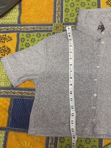 Gray Knit Sweater crop top