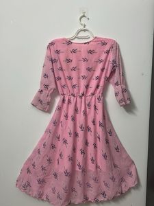 Pink Floral Print Fit &amp; Flare Dress