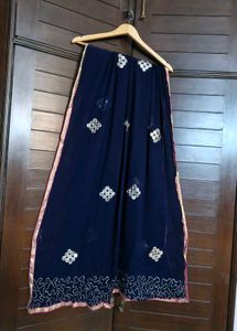 Women Thread Mirror Embroidered Cotton Print Suit