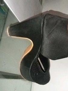 Black Rhinestones Heels