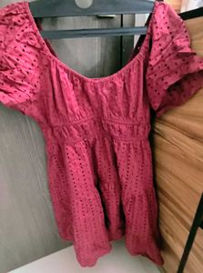 Cute Maroon Mini Dress