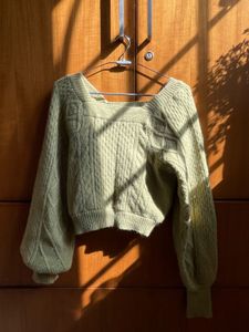 Sage Green Cable Knit Sweater