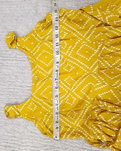 Yellow Printed Top For Women