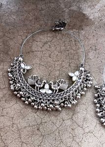 Silver Chandbali Earrings