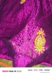 Purple &amp; Gold Embroidered Top
