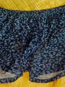 Blue Patterned Lounge Shorts