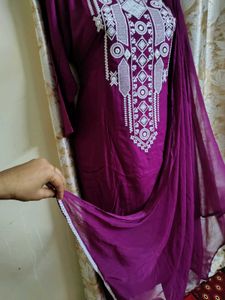 Elegant Purple Kurta Set New 42 Size