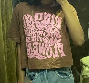Brown Graphic Print Tee