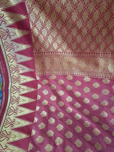 Reddish Maroon Saree and stitched blouse