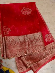 organza beautiful 😍 saree no blouse