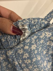 bustier Blue Floral Midi Corset Dress