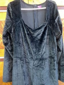 Athena Black Velvet Jumpsuit L