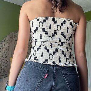 H&amp;M Ruffled Scrunched Tube Top