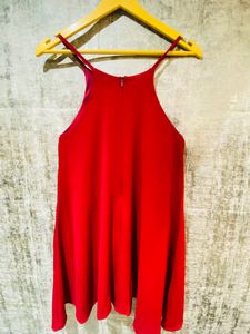 Red Sleeveless Mini Skater Dress