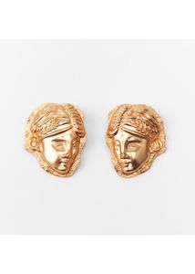 Zara Brand New Metallic Face Earrings From NYC