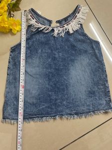 Sleeveless Denim Top