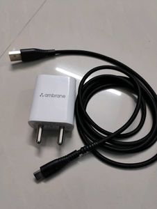 Boat Braided TypeC Cable With 18w Ambrane Charger