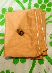 Cream Satin Saree