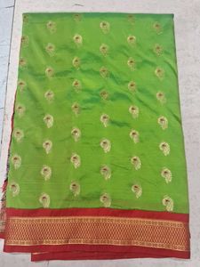 Elegant Green &amp; Red Saree