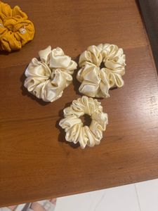Satin Hair Scrunchies - Set of 3