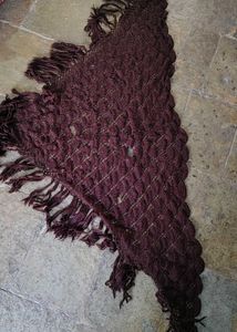 Burgundy Shawl with Fringe